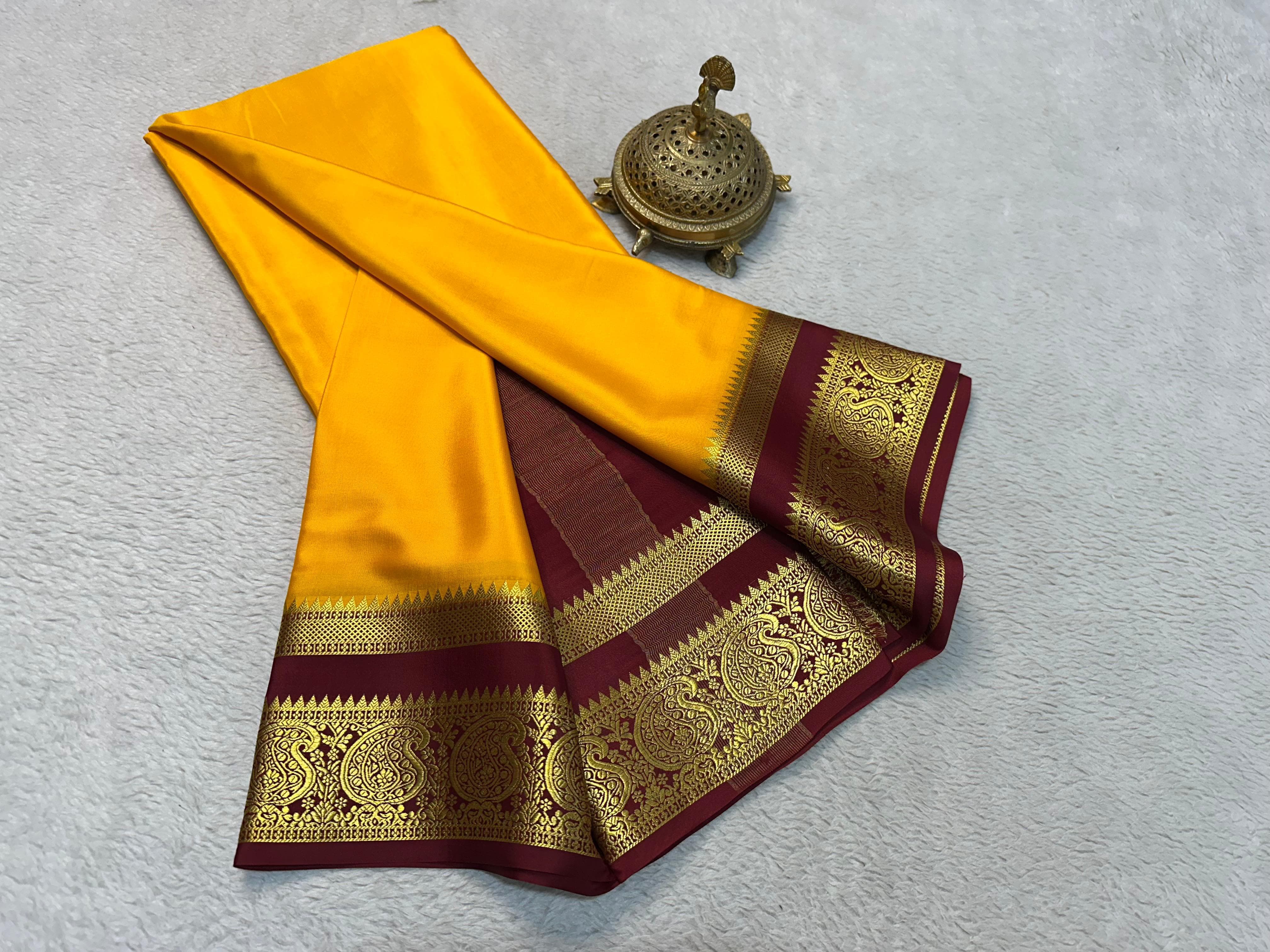 Mysore Printed Floral Silk Sarees for Grand Occasions