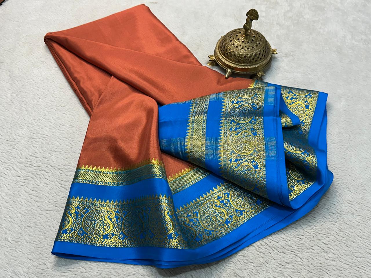 Mysore Printed Floral Silk Sarees for Grand Occasions