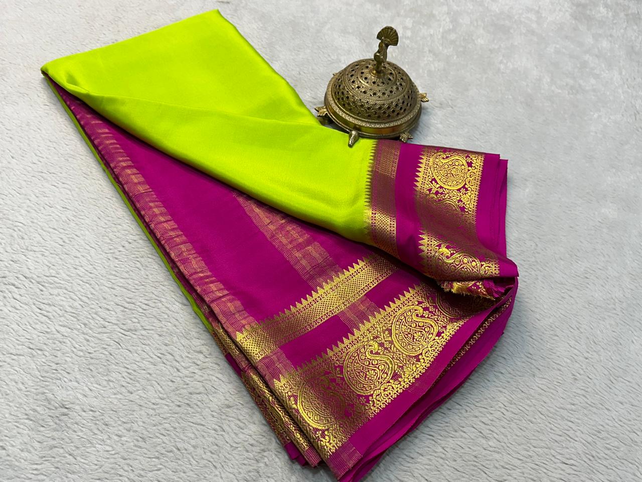 Mysore Printed Floral Silk Sarees for Grand Occasions