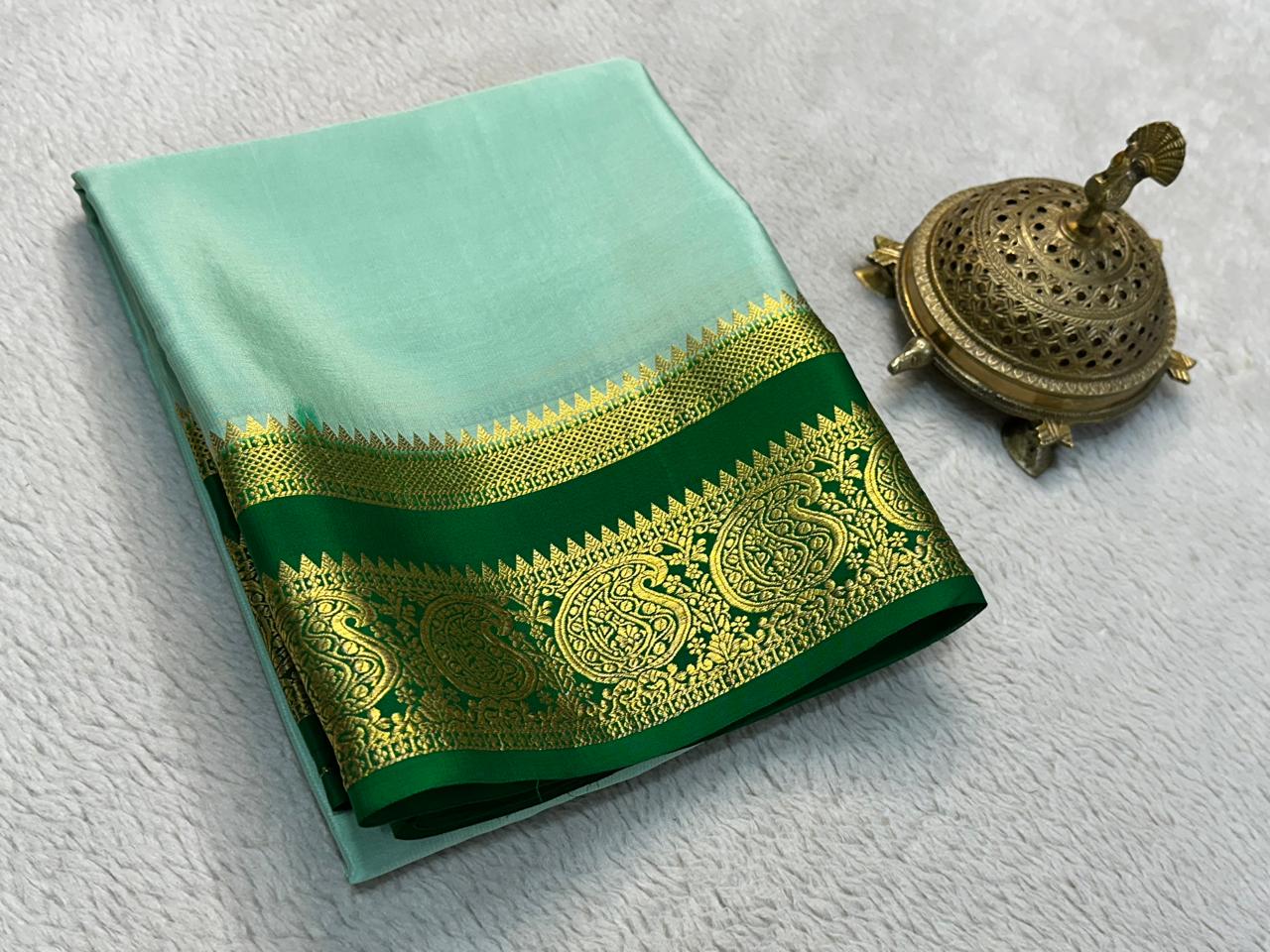 Mysore Printed Floral Silk Sarees for Grand Occasions