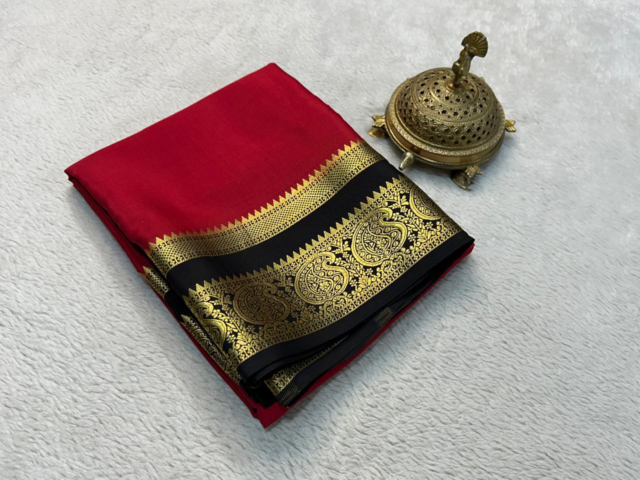 Mysore Printed Floral Silk Sarees for Grand Occasions