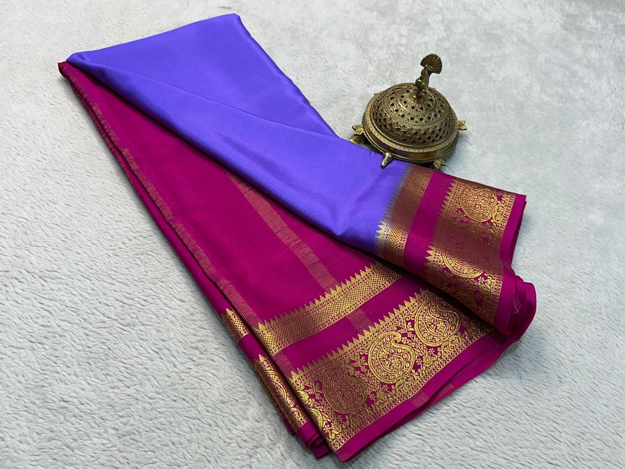 Mysore Printed Floral Silk Sarees for Grand Occasions