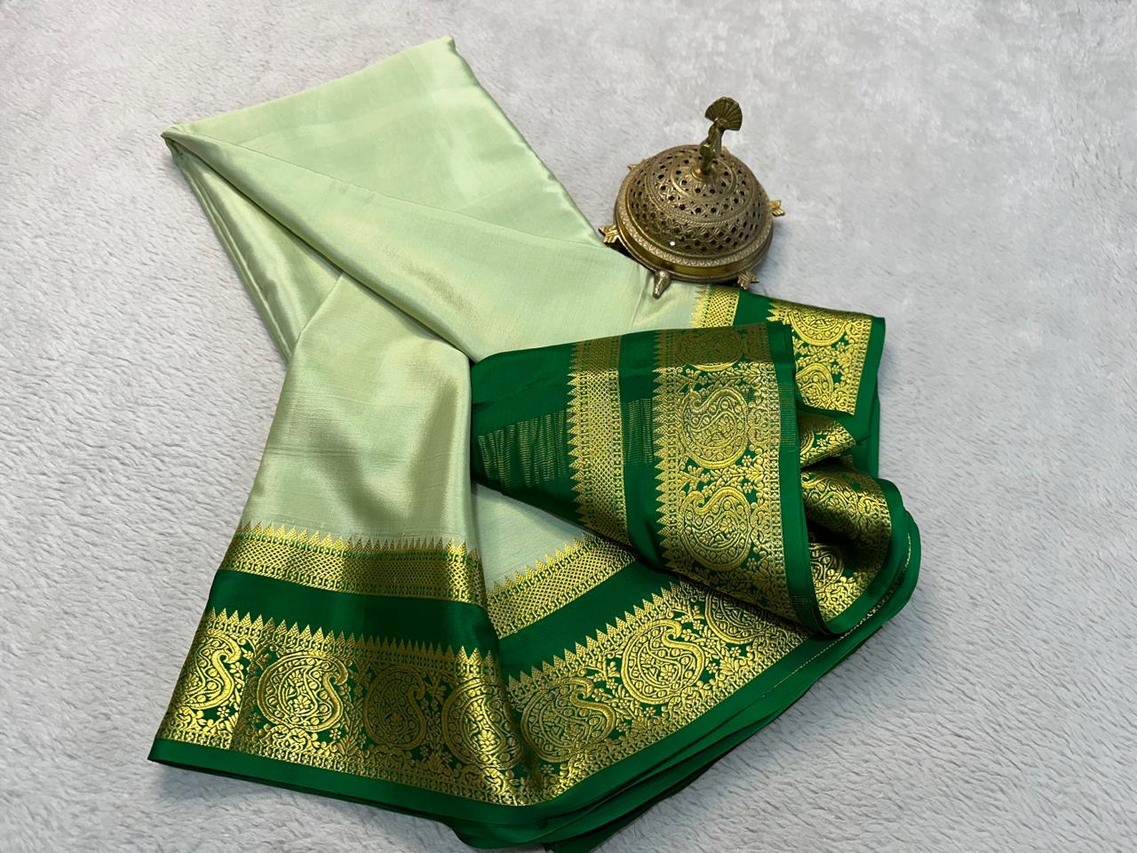 Mysore Printed Floral Silk Sarees for Grand Occasions
