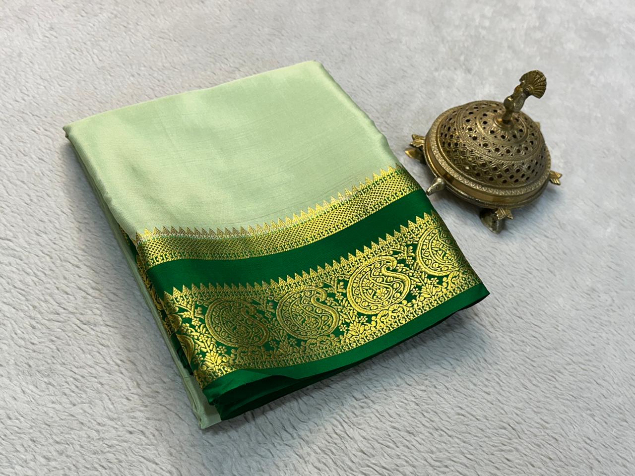 Mysore Printed Floral Silk Sarees for Grand Occasions
