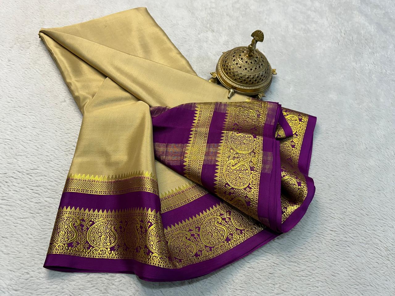Mysore Printed Floral Silk Sarees for Grand Occasions