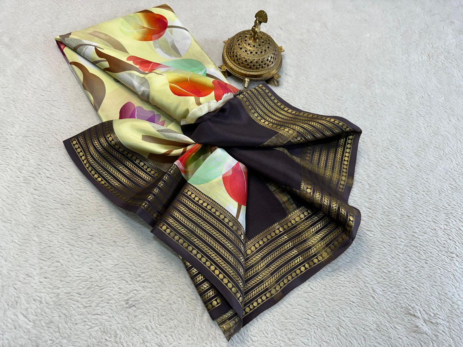 Pure Silk, Pure Elegance: Printed Mysore Sarees