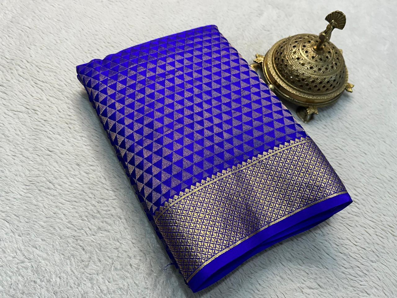 Celebrate Grace: Silk Brocade by Icultuer with Majestic Zari Weaving and Rich Pallu