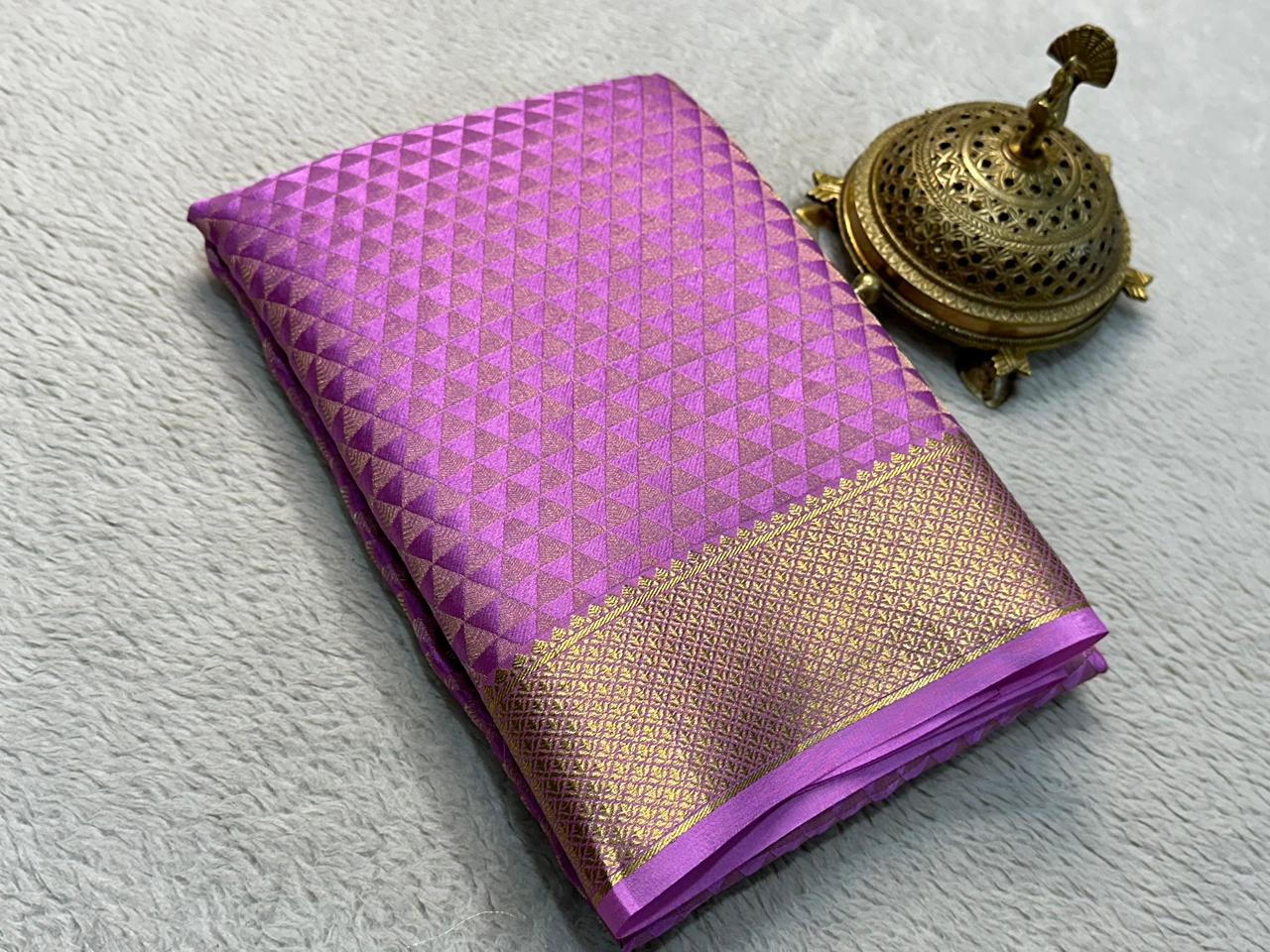 Celebrate Grace: Silk Brocade by Icultuer with Majestic Zari Weaving and Rich Pallu