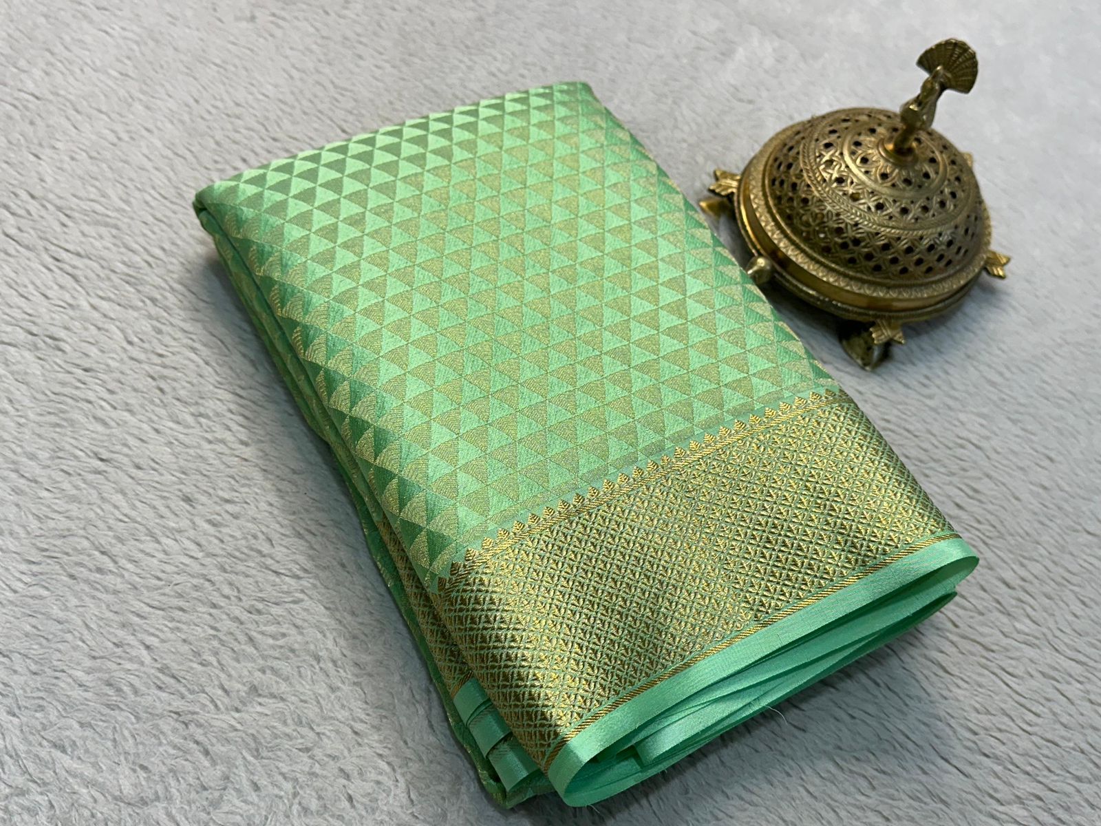 Celebrate Grace: Silk Brocade by Icultuer with Majestic Zari Weaving and Rich Pallu