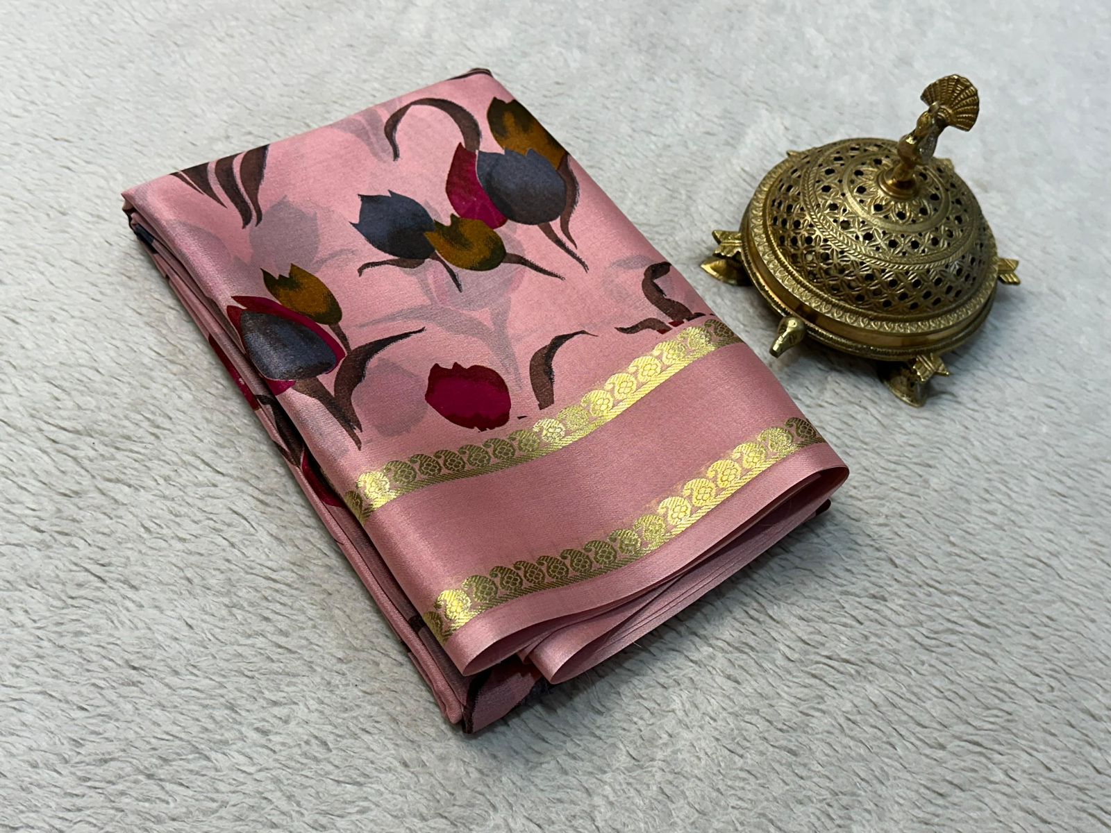 Floral Print Mysore Silk by Icultuers - A Blend of Tradition and Style