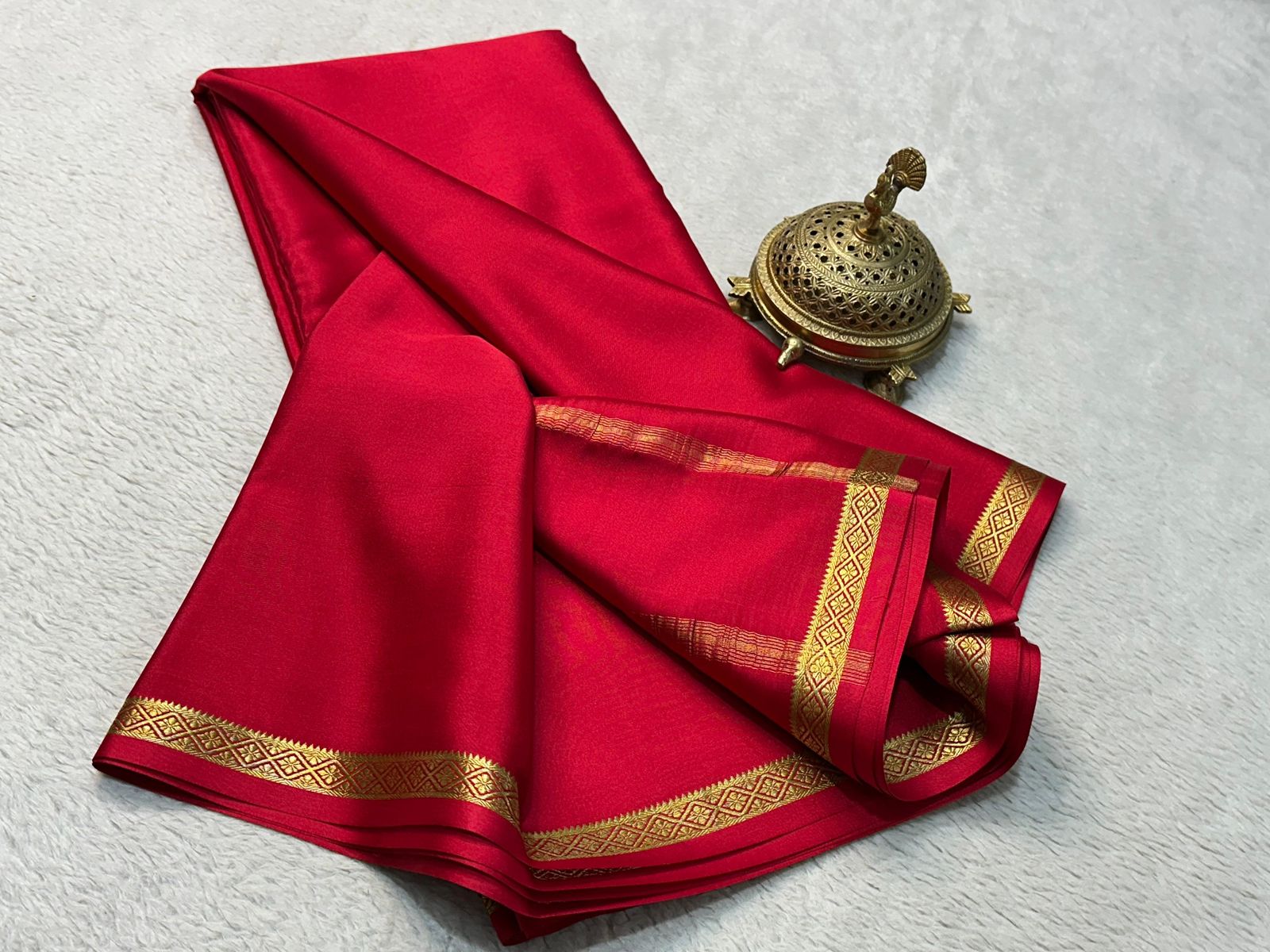 Dazzling Mysore Silk Crepe by Icultuers in Solid Colors