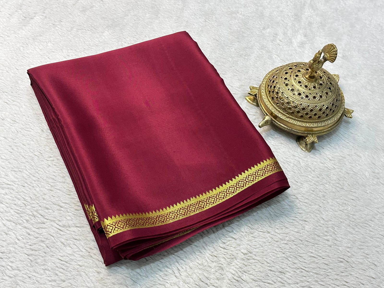 Dazzling Mysore Silk Crepe Sarees in Solid Colors