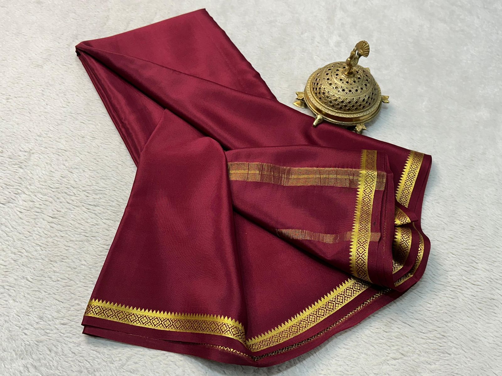 Dazzling Mysore Silk Crepe by Icultuers in Solid Colors