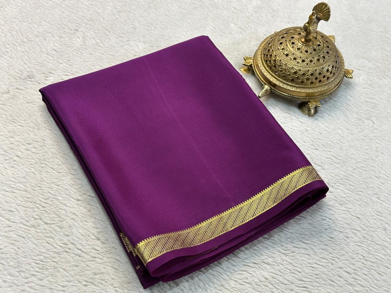 Elegant Solid Colors in Mysore Silk Crepe by Icultuers