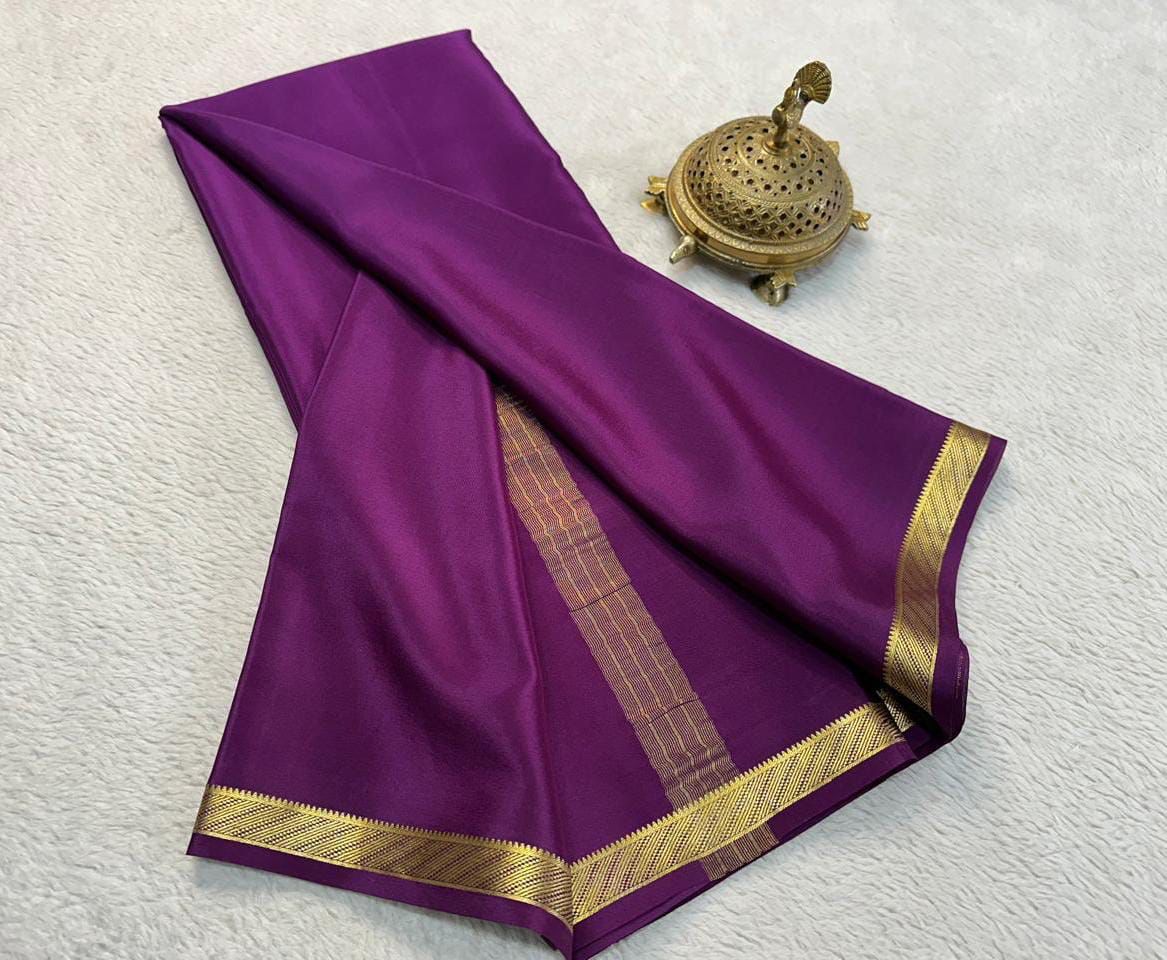 Elegant Solid Colors in Mysore Silk Crepe by Icultuers