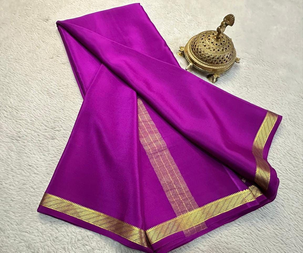 Discover Mysore Silk: Elegant Crepe Sarees in Solid Colors