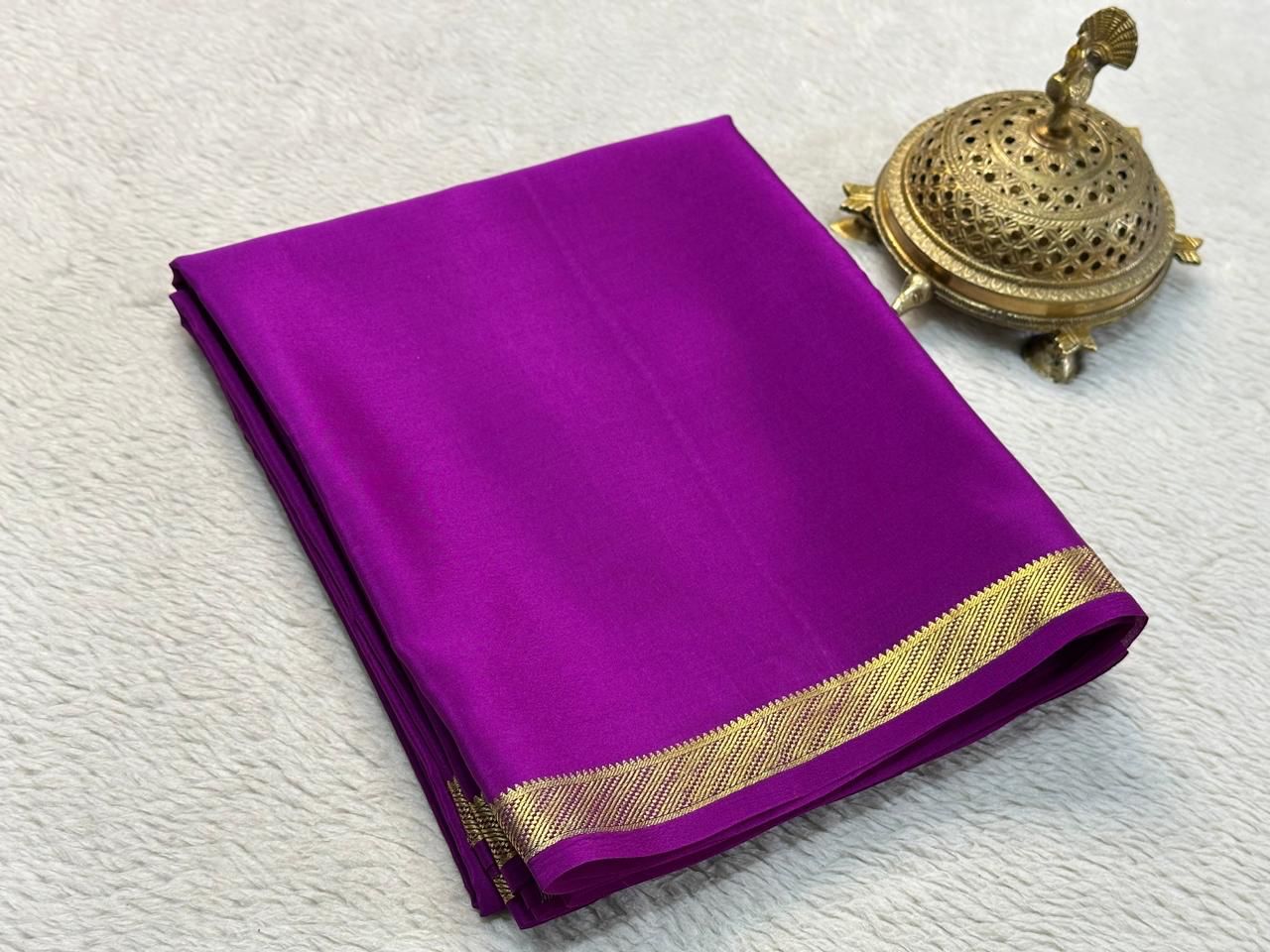 Discover Mysore Silk: Elegant Crepe Sarees in Solid Colors