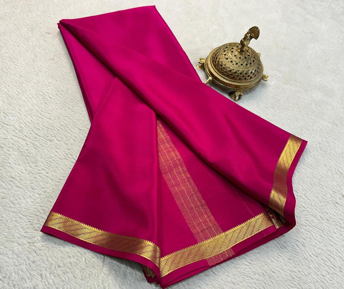 Mysore Silk Magic: Stylish Crepe by Icultuers with Small Border