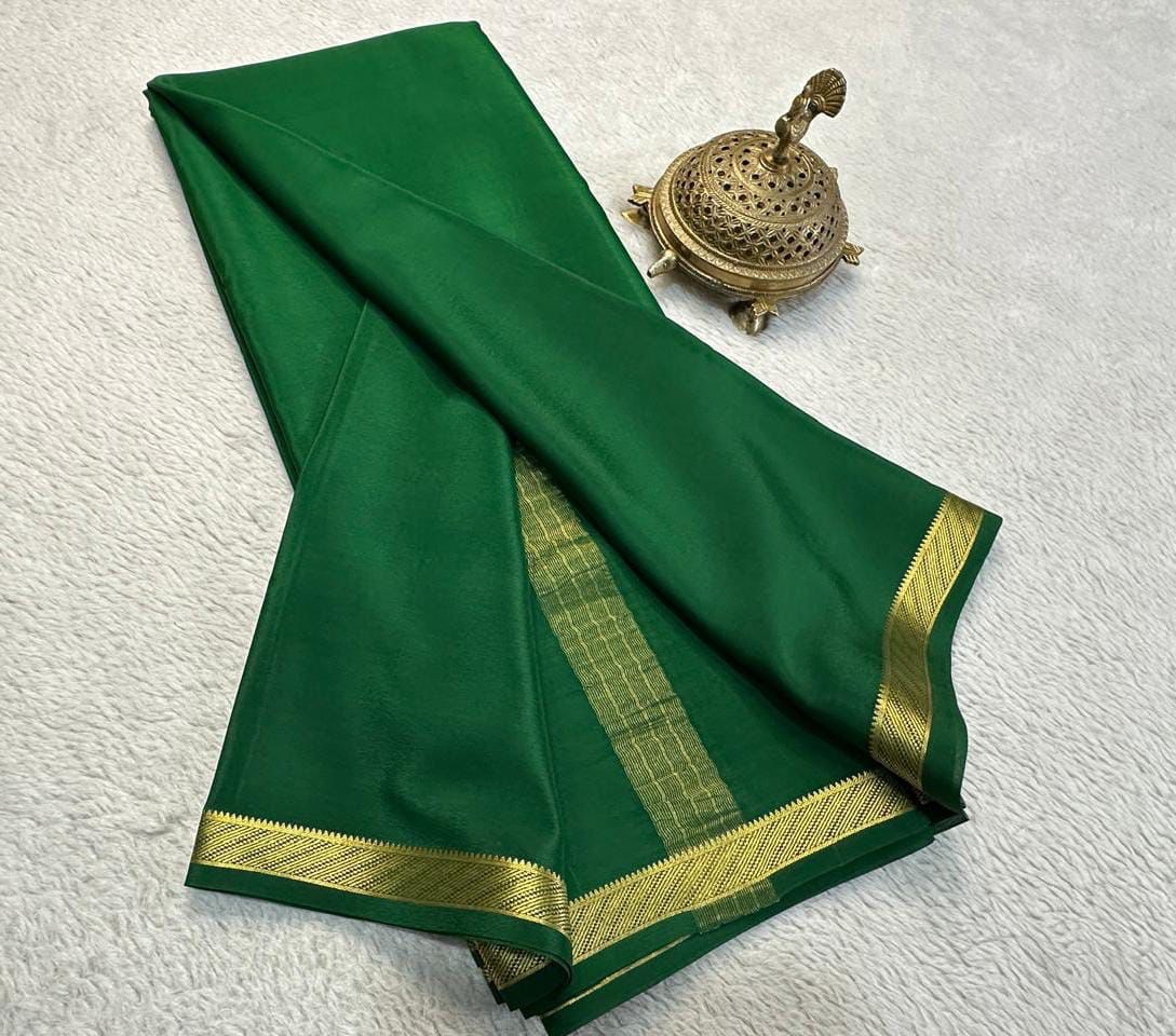 Stylish Mysore Silk Crepe by Icultuers in Solid Colors