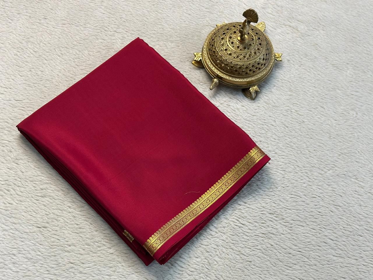 Vibrant Color, Elegant Borders: Mysore Silk Crepe Sarees