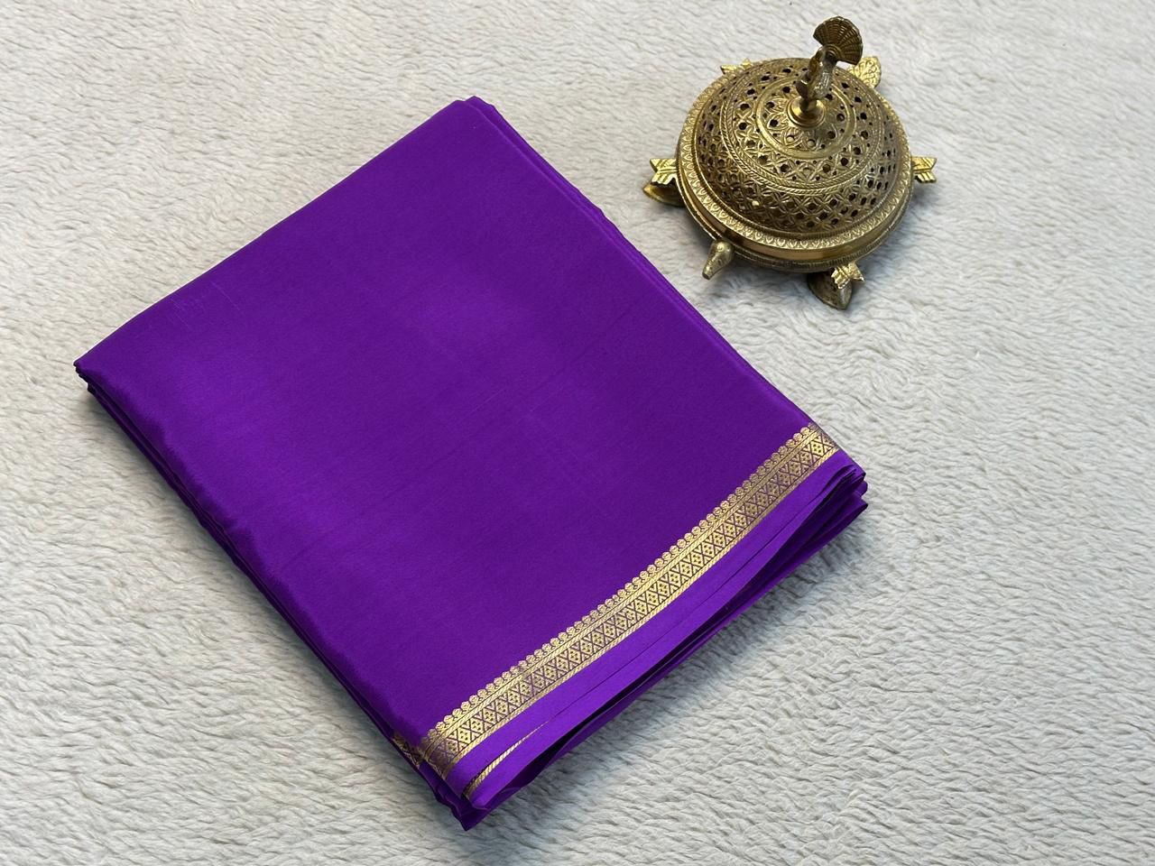 Classic Line Pallu Mysore Silk Crepe Sarees