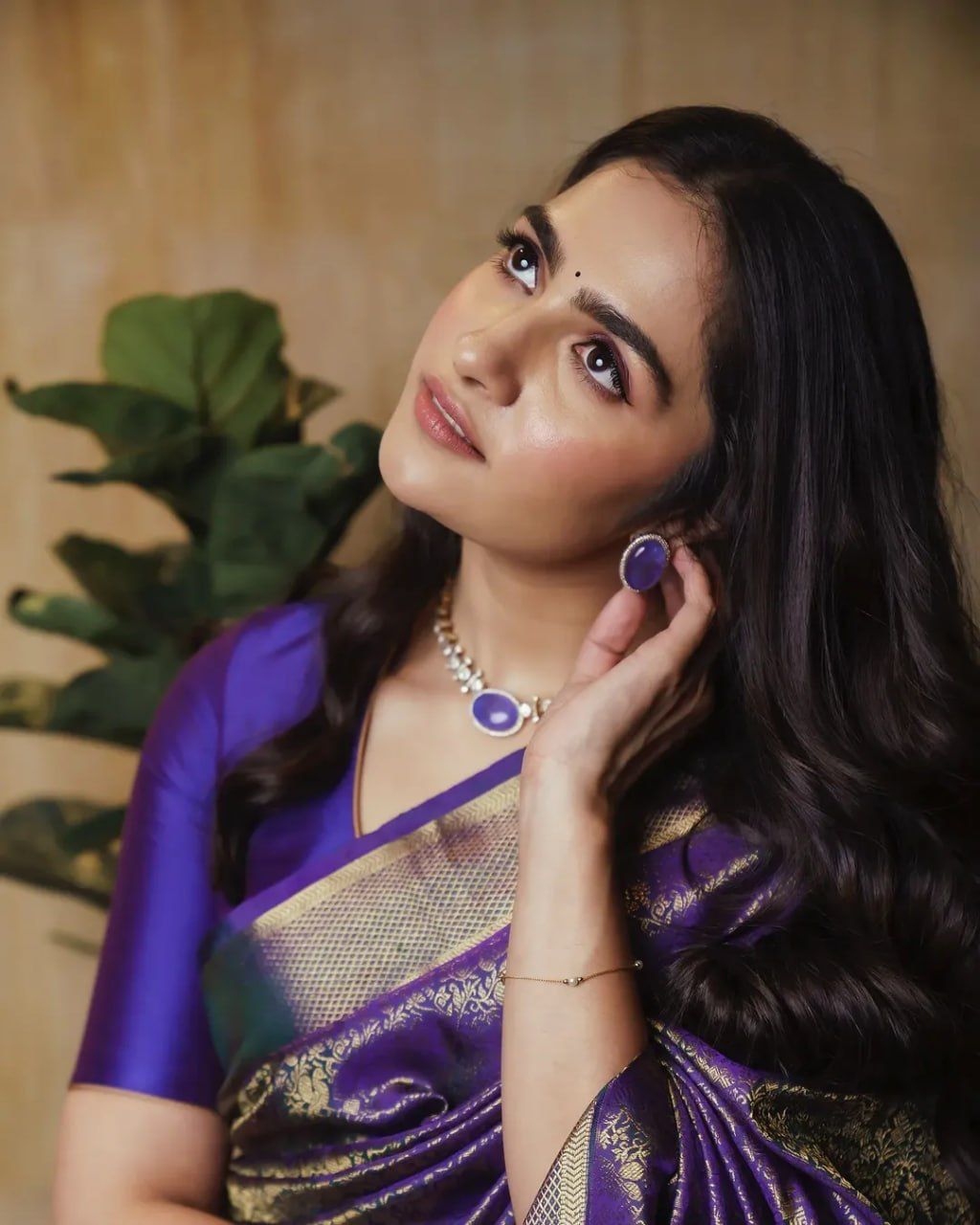Royal Purple Banarasi Silk Saree with icultural Gold Weave