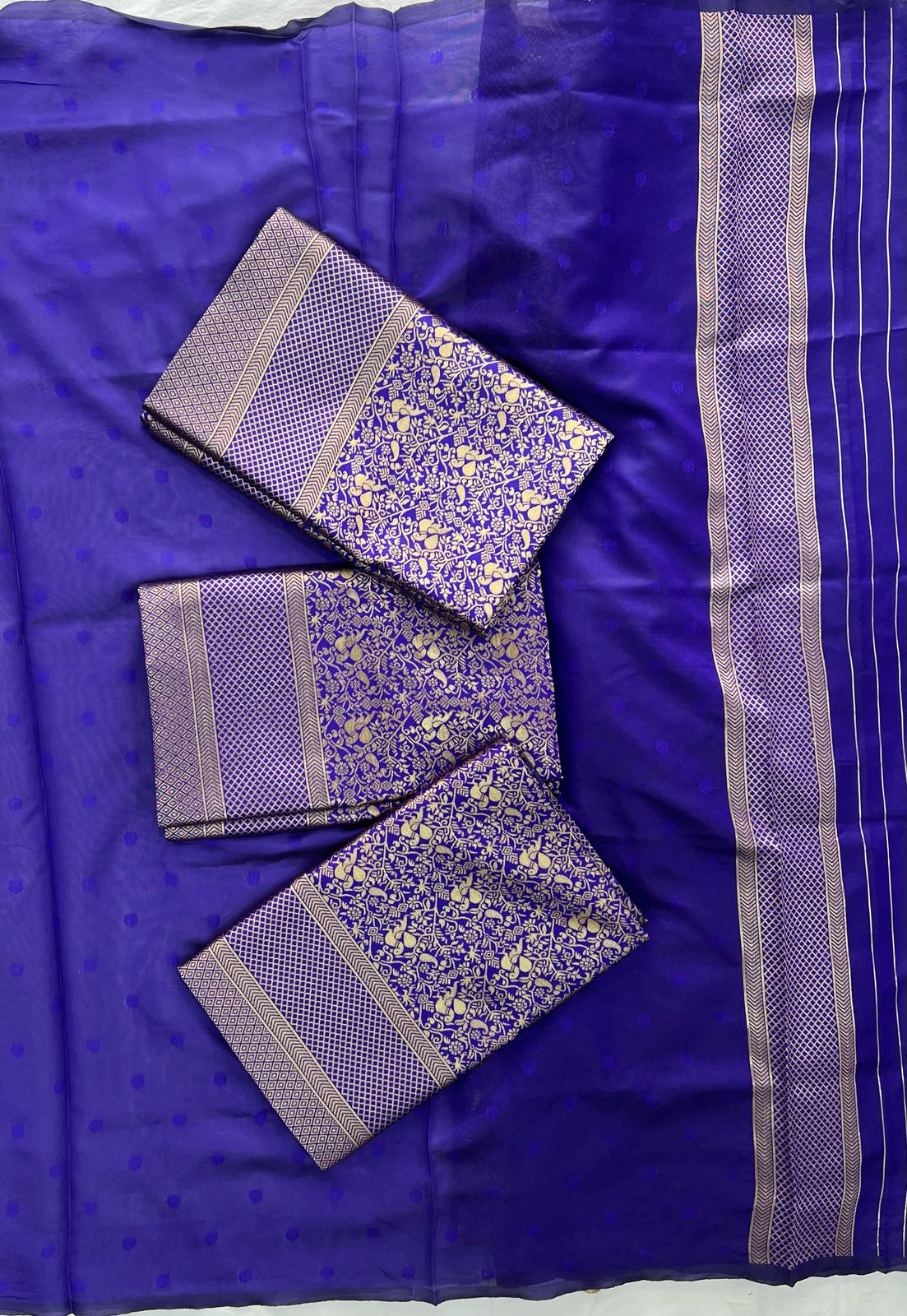 Royal Purple Banarasi Silk Saree with icultural Gold Weave