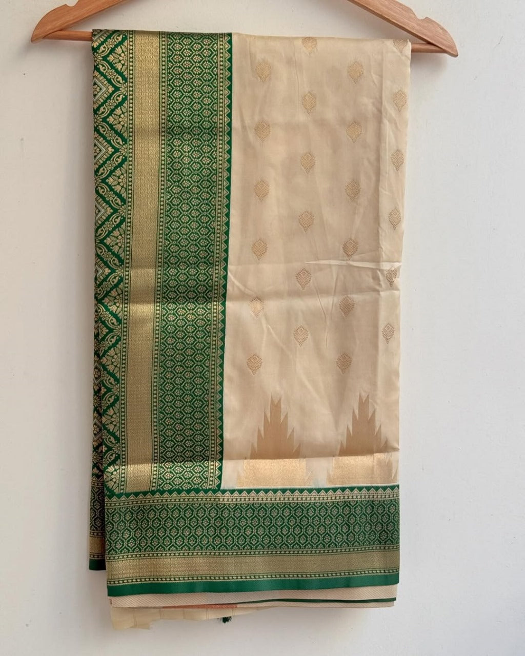 icultural Banarasi Silk Saree with Emerald Green Border