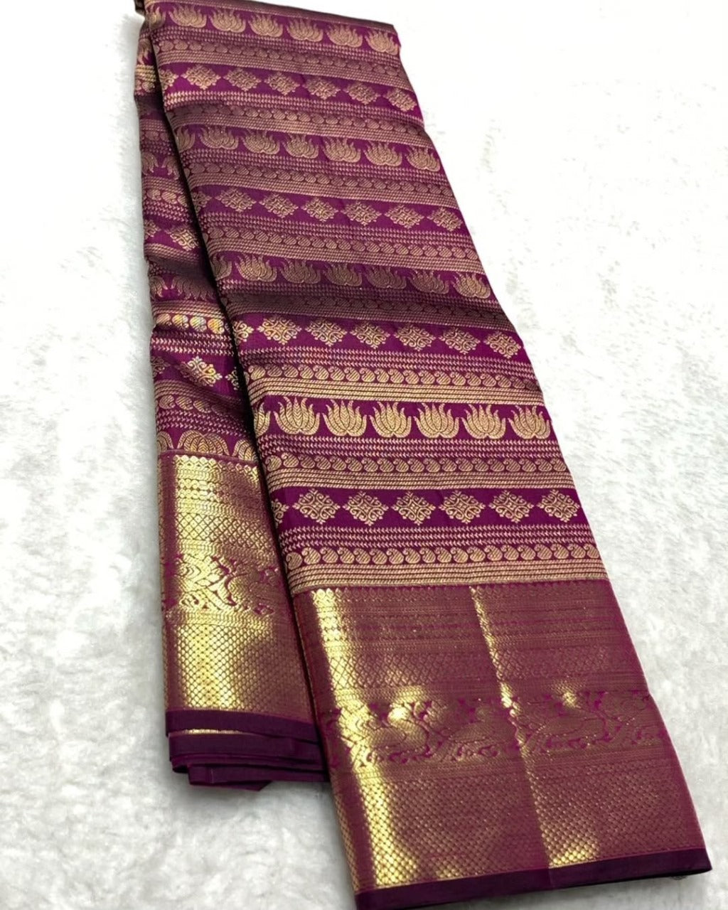 Royal Purple Banarasi Saree with icultural Zari Weave
