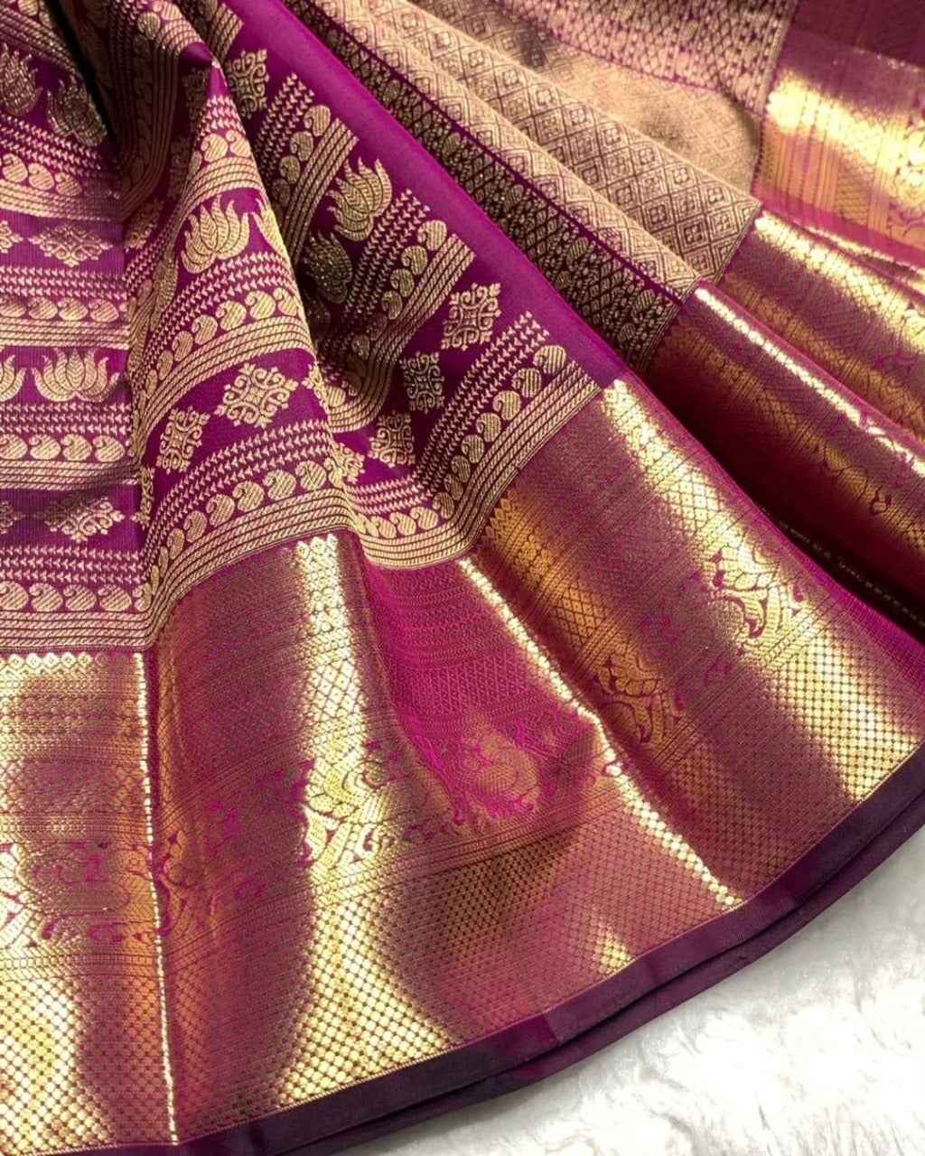 Royal Purple Banarasi Saree with icultural Zari Weave