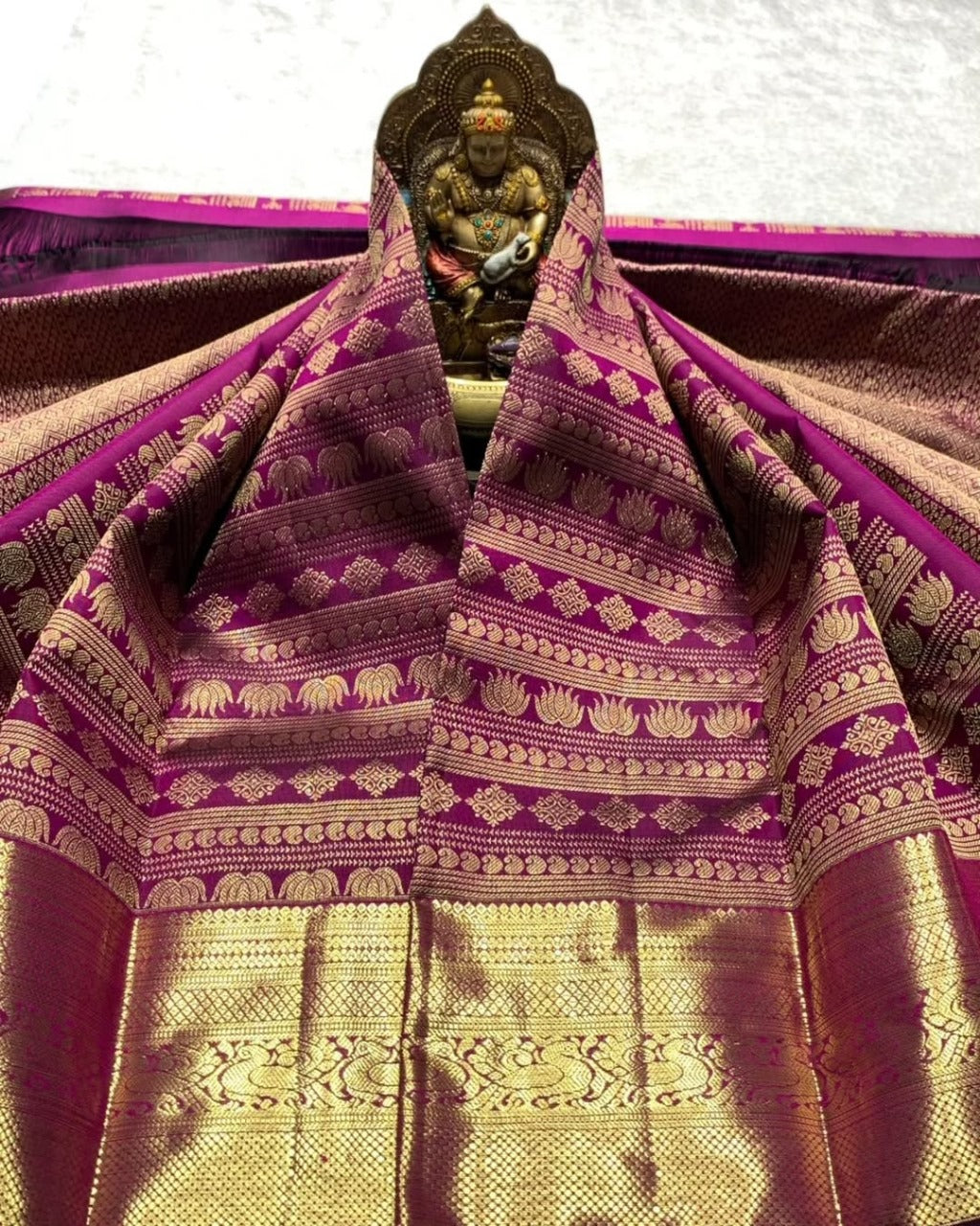 Royal Purple Banarasi Saree with icultural Zari Weave