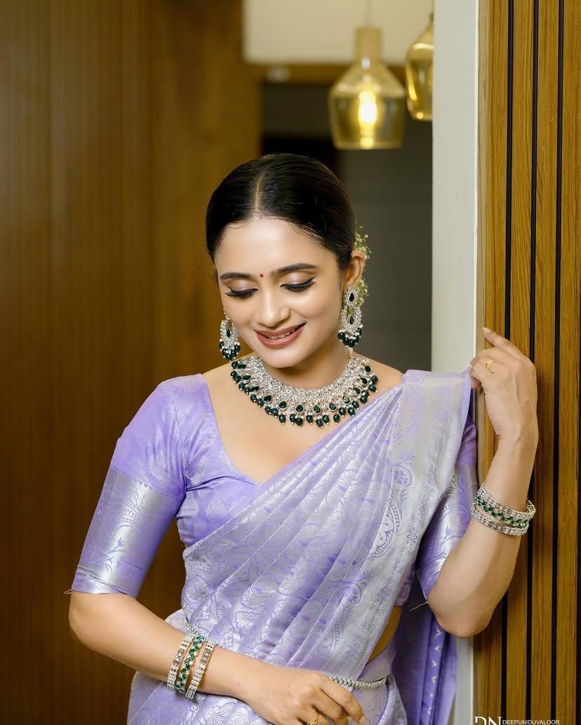icultural Soft Silk Saree with Silver Zari Weaving
