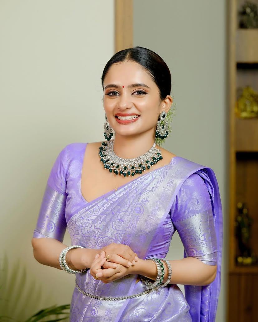 icultural Soft Silk Saree with Silver Zari Weaving