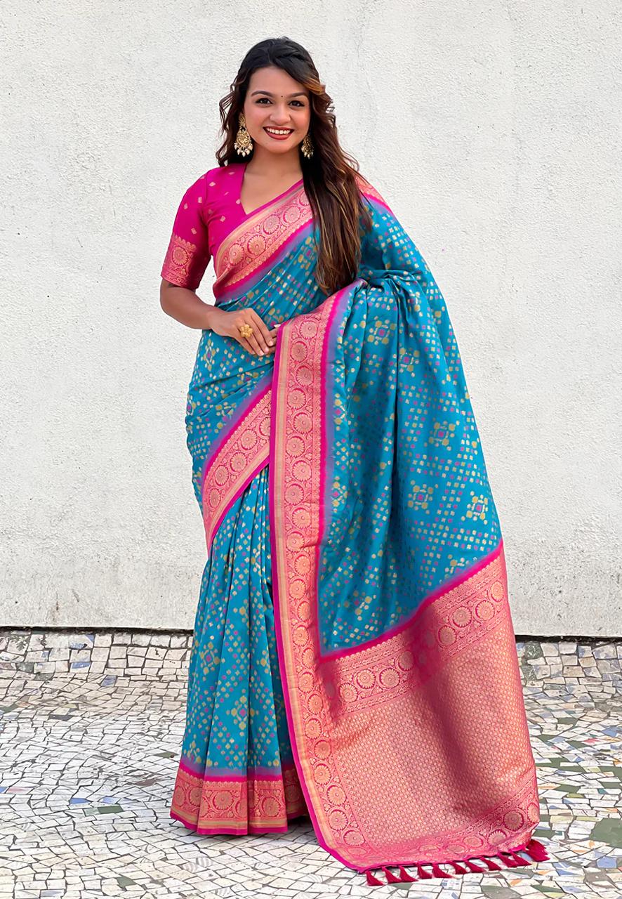 icultural Sky Blue Banarasi Silk Saree – Festive Radiance in Every Drape