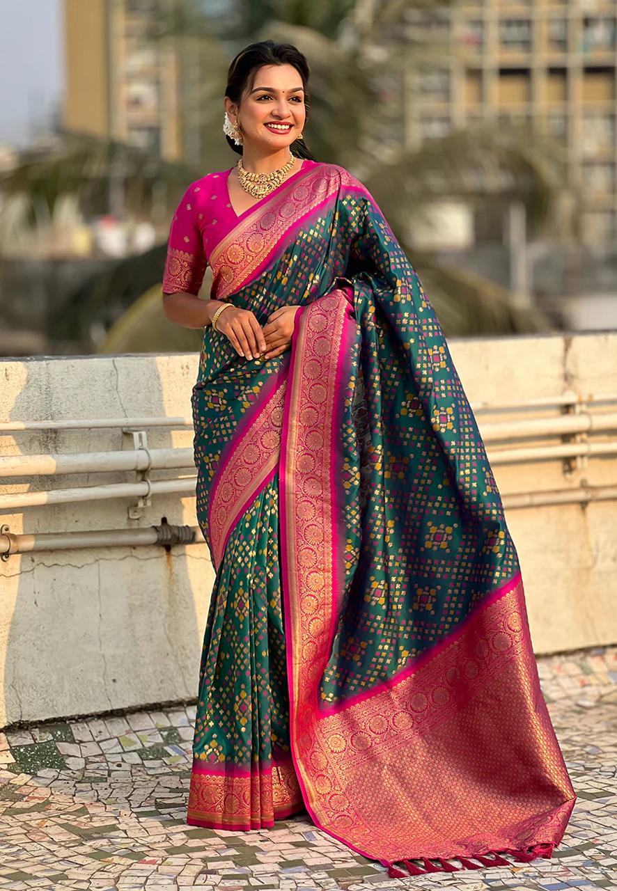 icultural Green Banarasi Silk Saree – Festive Radiance in Every Drape