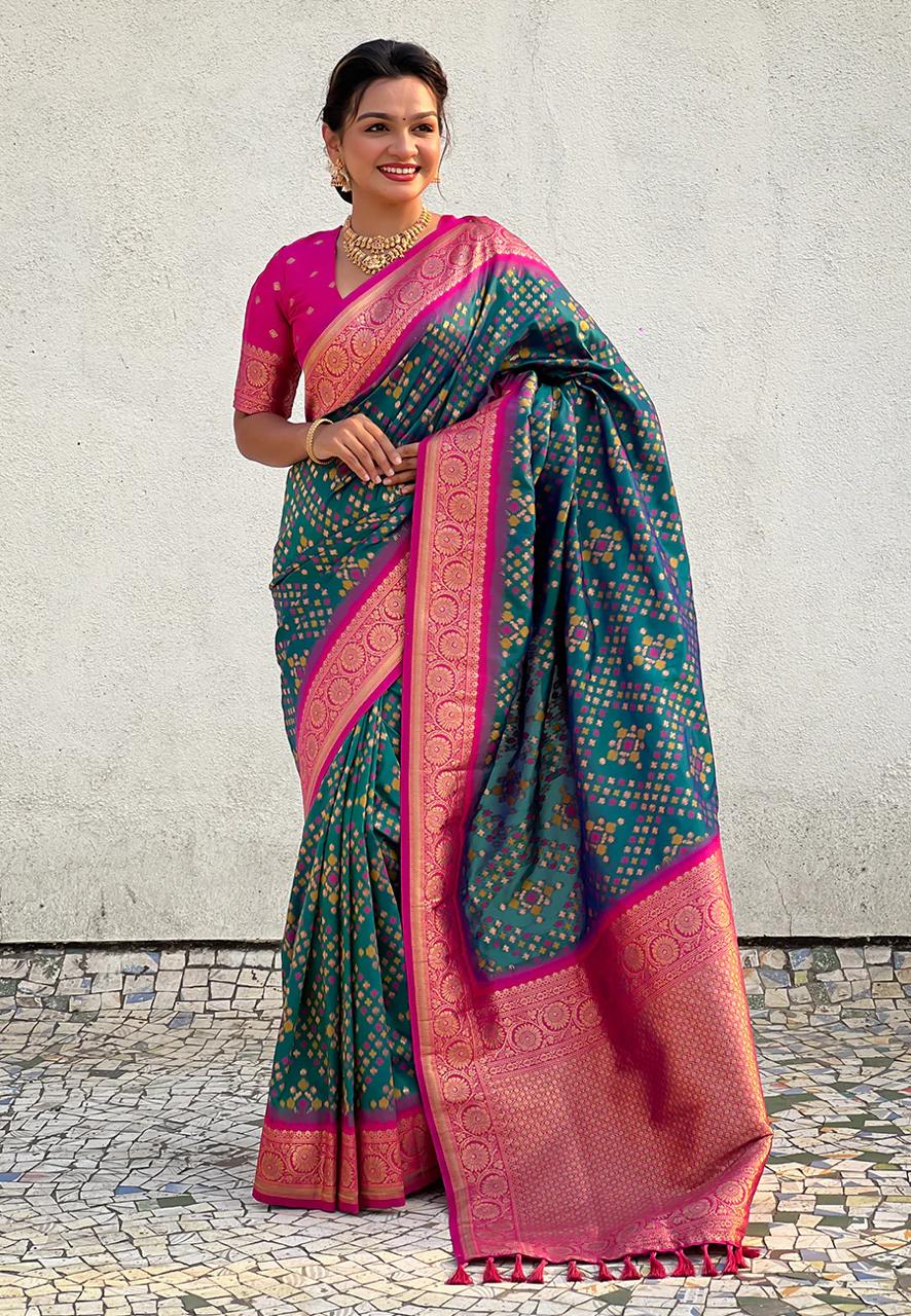 icultural Green Banarasi Silk Saree – Festive Radiance in Every Drape