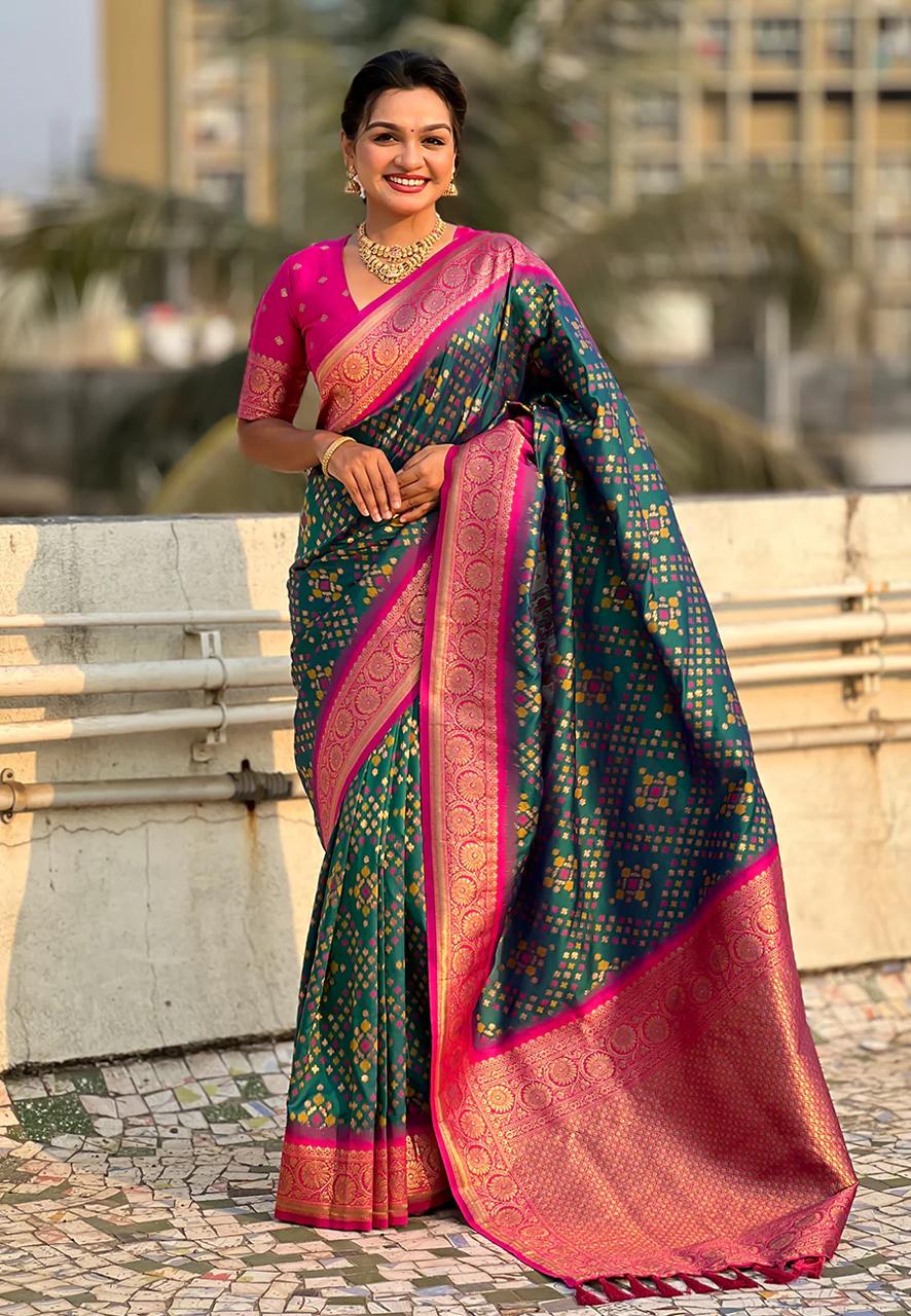 icultural Green Banarasi Silk Saree – Festive Radiance in Every Drape