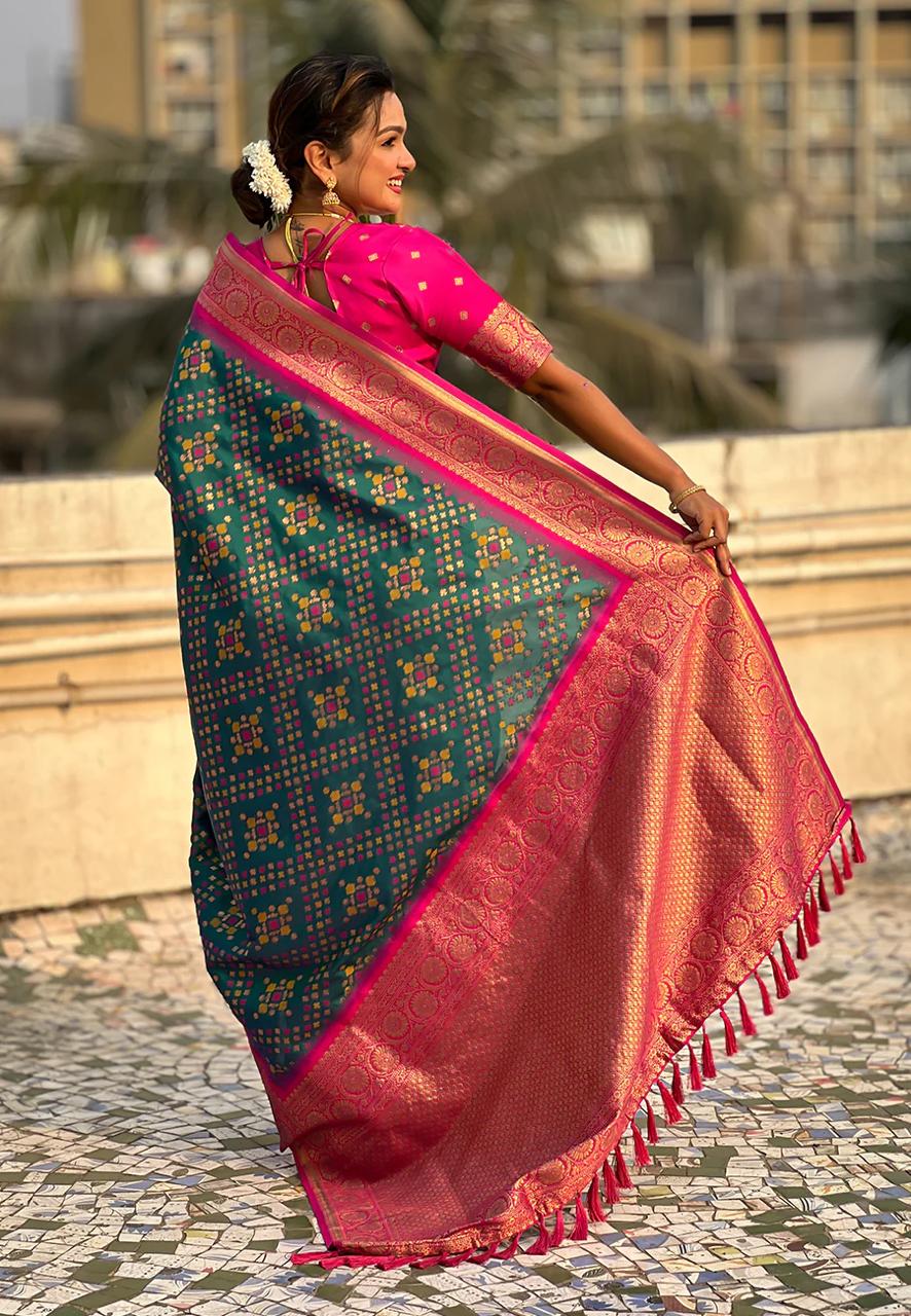icultural Green Banarasi Silk Saree – Festive Radiance in Every Drape