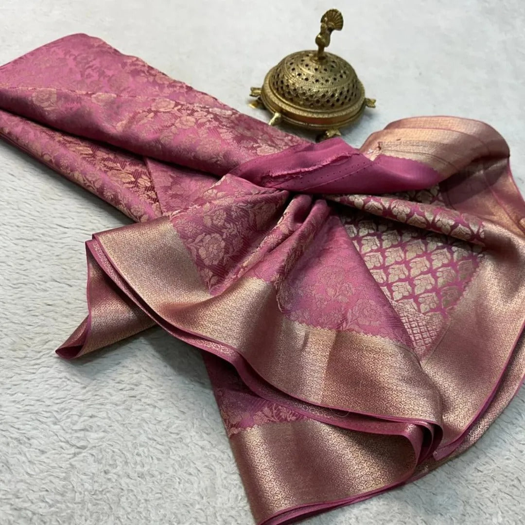 Grand Bridal Brocade by Icultuer with Heavy Pallu – Wedding Day Majesty