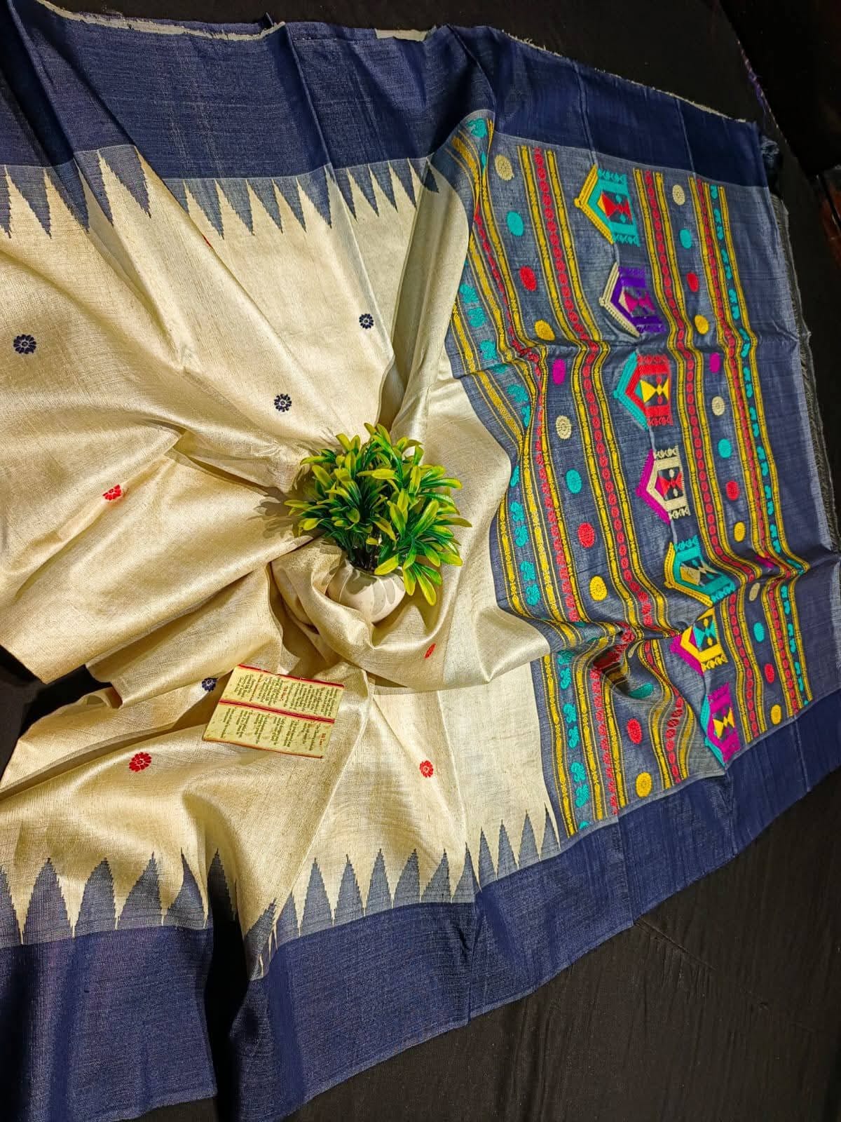 Pure Tussar Silk by Icultuer with Dolabedi Pallu