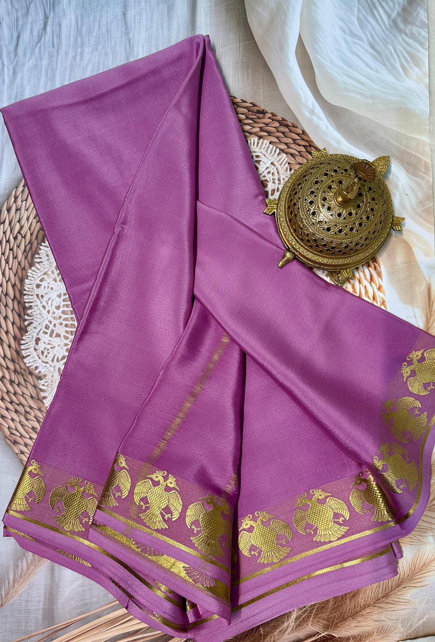 Buy Traditional Mysore Silk Sarees – Semi-Soft Peacock Border Collection