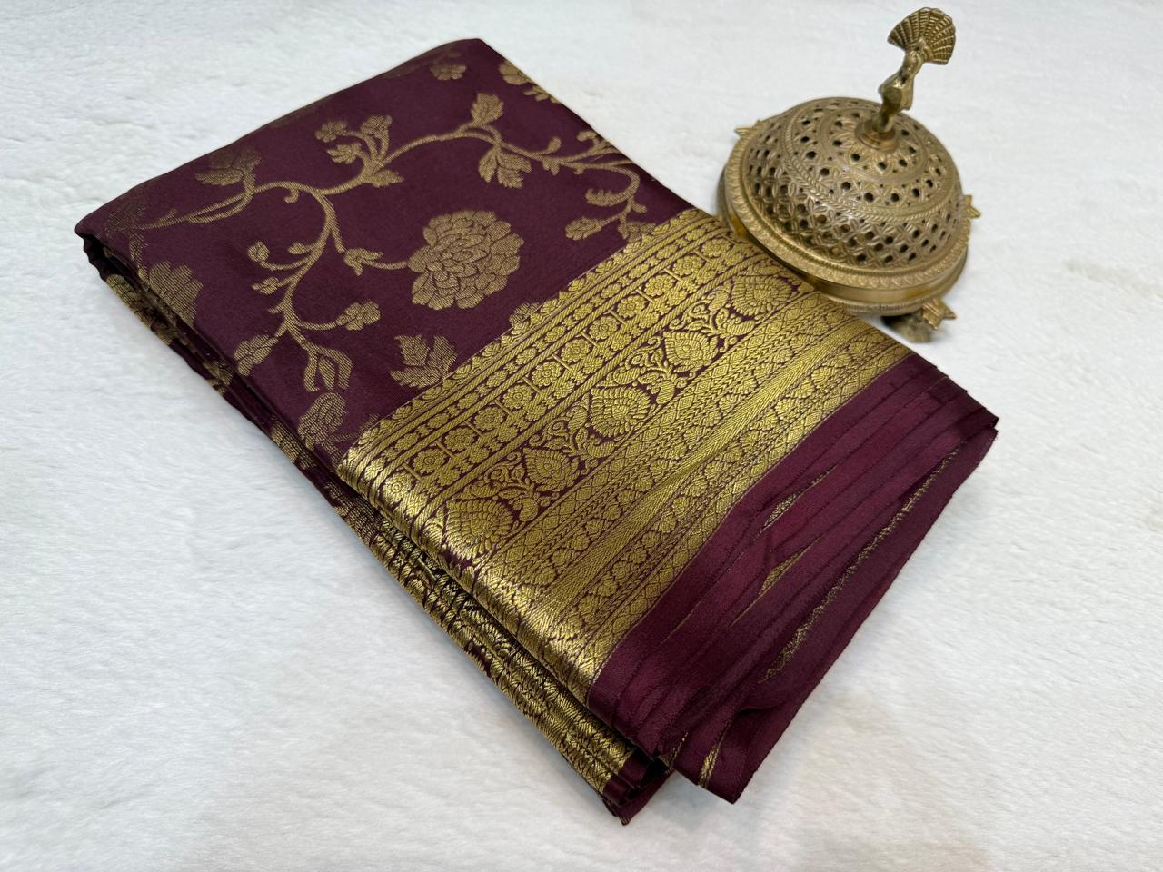 Silk-Brocade Fabric with rich texture & glossy finish