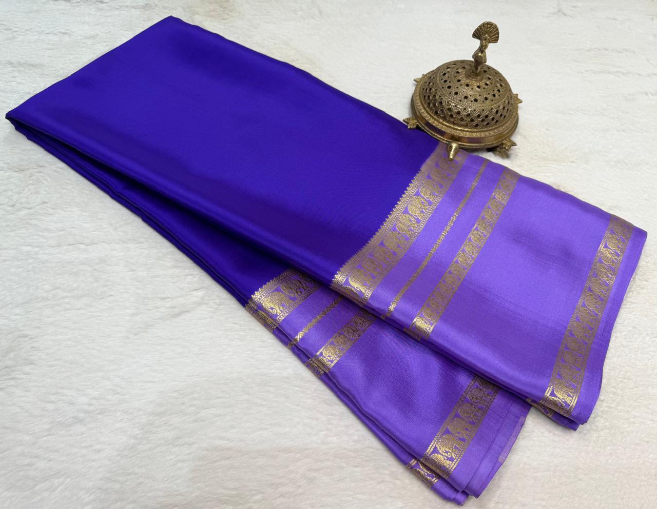 Soft Silk Saree with Traditional Gaj (Elephant) Motif Zari Border