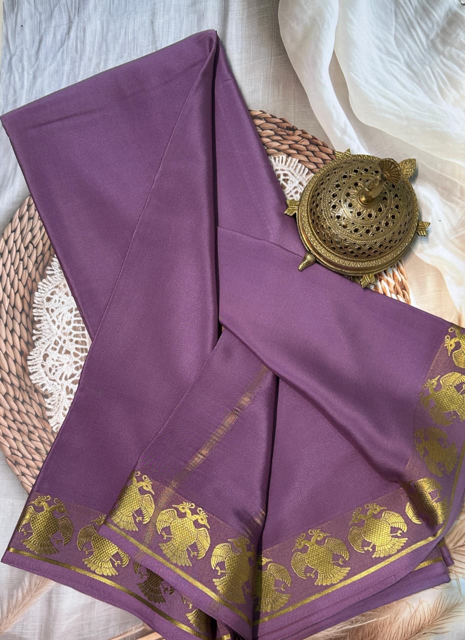 Crepe silk by Icultuers with zari border