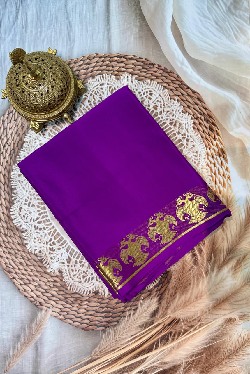Wine Pure Mysore Crepe Silk by Icultuer