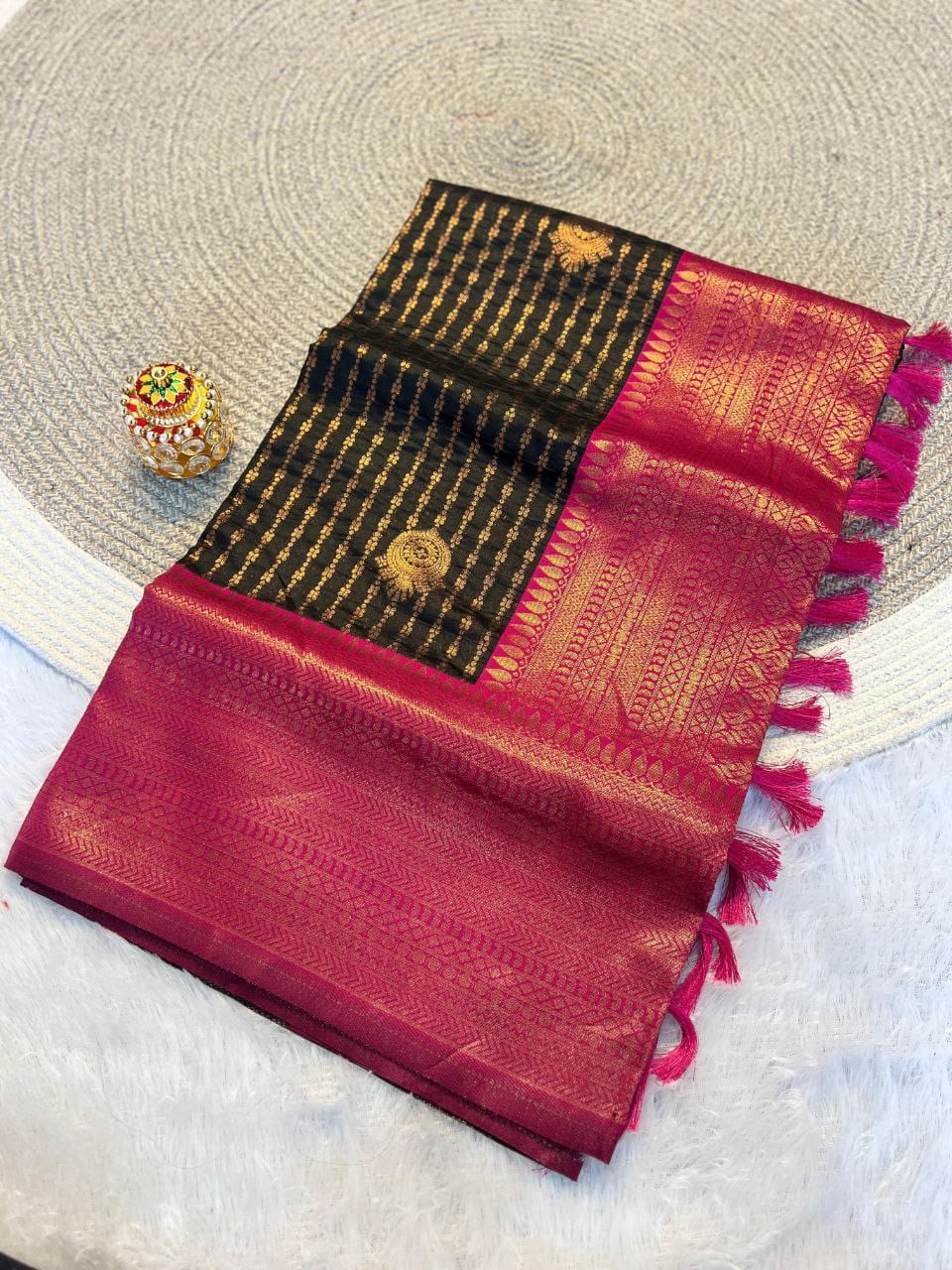 icultural Kanjivaram Silk by Icultuer with Royal Weave with Rich Pallu