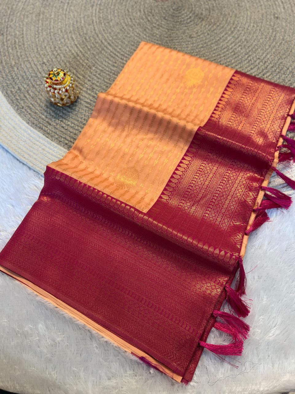 icultural Kanjivaram Silk by Icultuer with Royal Weave with Rich Pallu