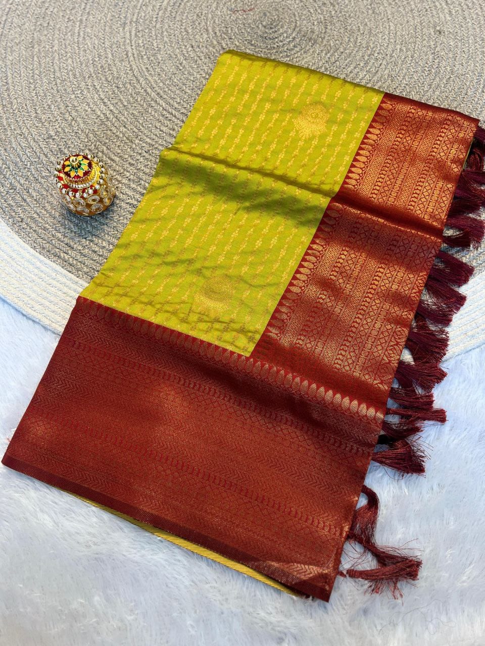 icultural Kanjivaram Silk by Icultuer with Royal Weave with Rich Pallu