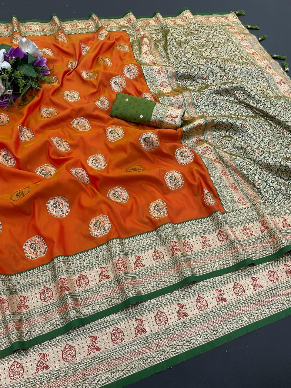 Satin Silk by Icultuer with Rich Zari Weaving Party Wear Elegance