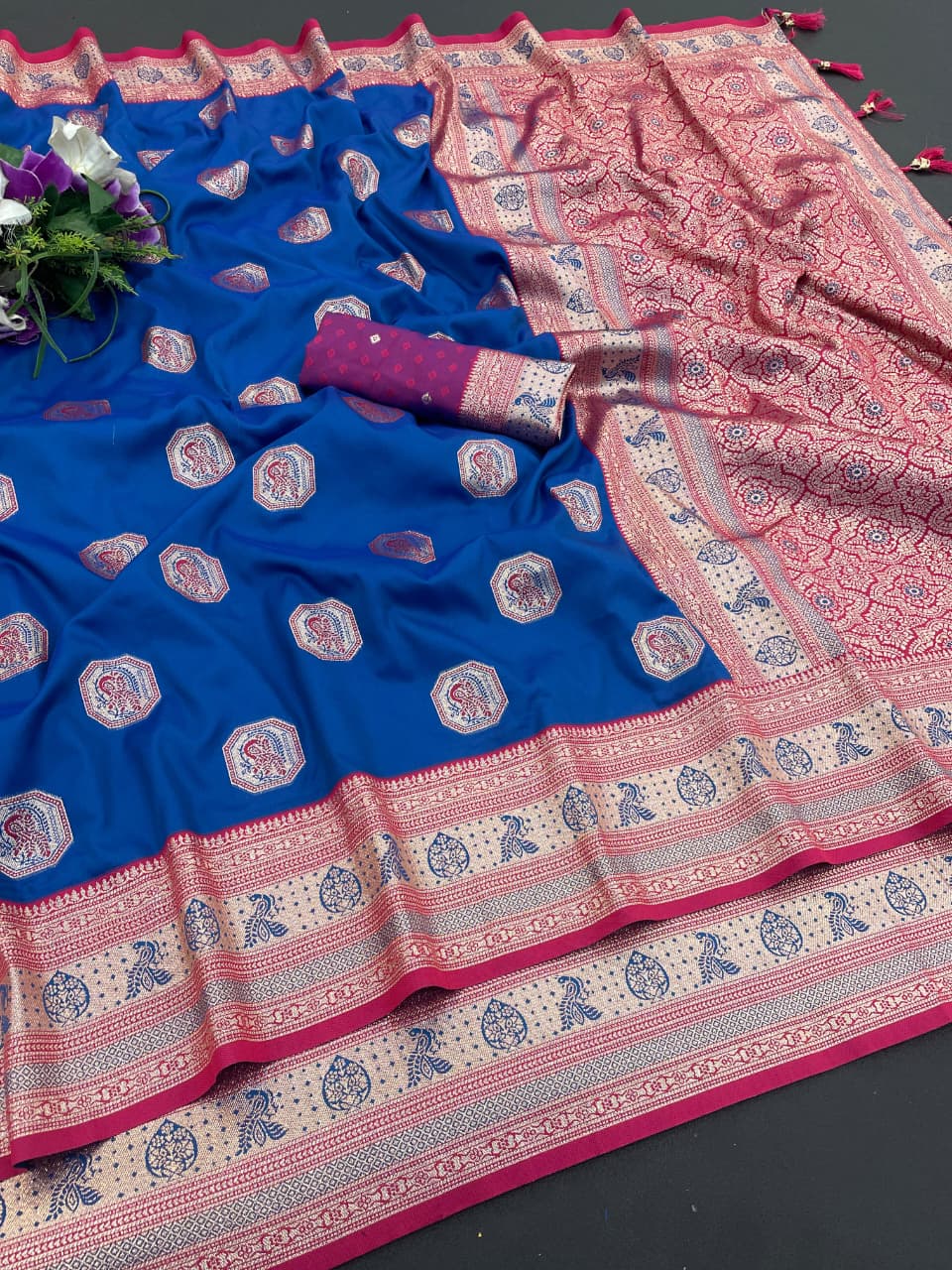 Satin Silk by Icultuer with Rich Zari Weaving Party Wear Elegance